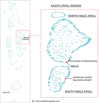 Anantara Dhigu Maldives Resort speedboat transfer map