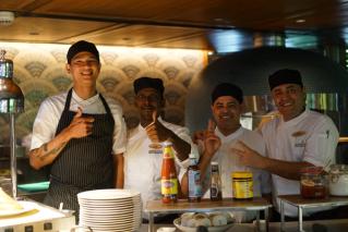 Kitchen staff at Fushi Cafe, Anantara Dhigu