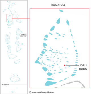 Raa Atoll map featuring Joali Being Bodufushi