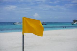 Beach warning flag