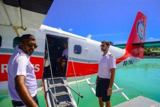 Boarding a seaplane