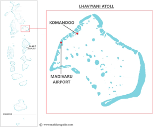 Map of Komandoo Island Resort and Lhaviyani Atoll