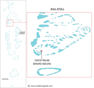 Baa Atoll map featuring Coco Palm