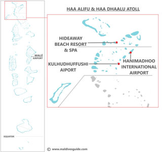 Hideaway Beach Resort & Spa domestic transfer map