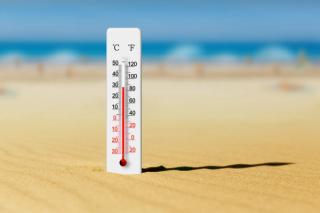 Thermometer on the beach