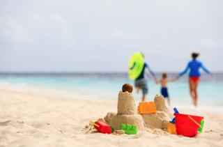 Sand castle on the beach