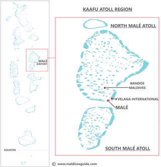 Bandos Maldives speedboat transfer map