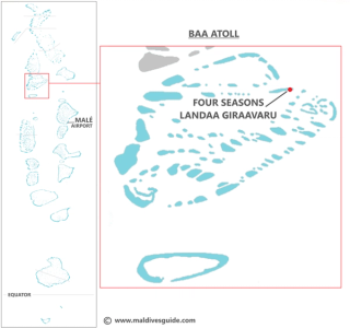 Baa Atoll map featuring Four Seasons Landaa Giraavaru