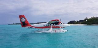 Trans Maldivian Airways seaplane for Dusit Thani