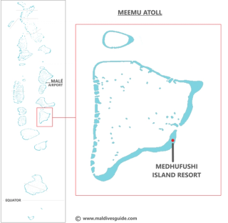 Map of Medhufushi and Meemu Atoll