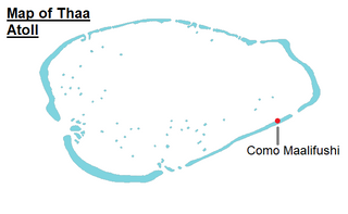 Thaa Atoll map featuring Como Maalifushi