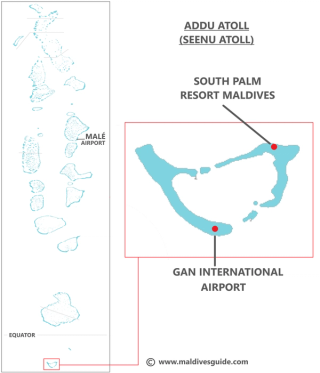 South Palm Resort Maldives domestic transfer map