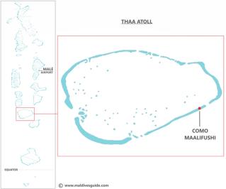 Thaa Atoll map featuring Como Maalifushi