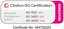 ISO 9001, 14001 and 45001 logo