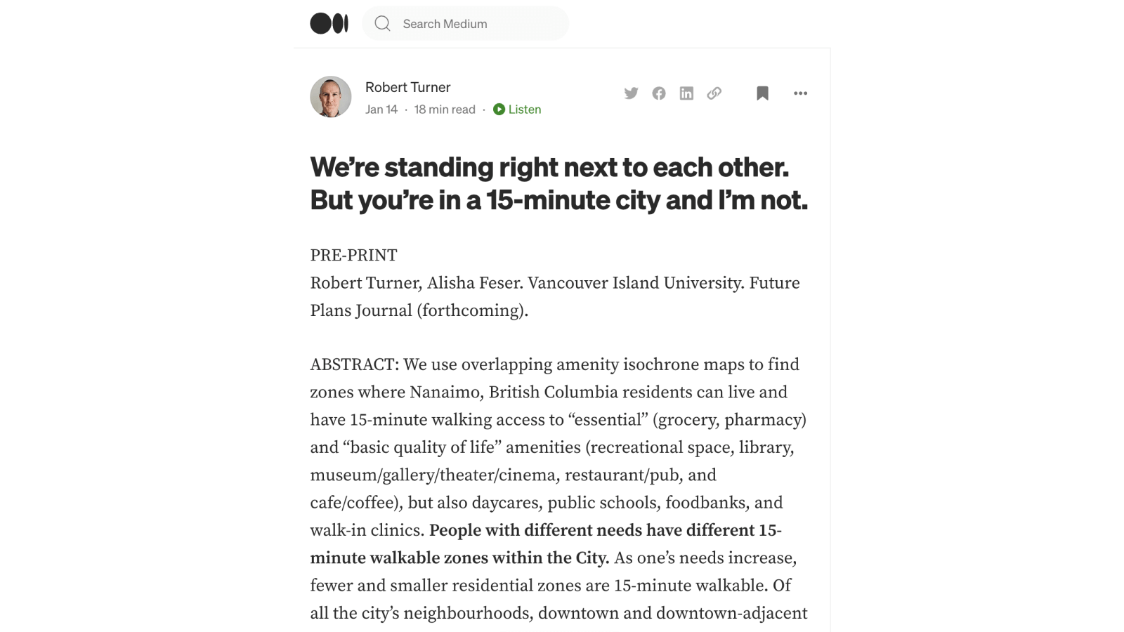 Your 15-minute City is not My 15-minute City