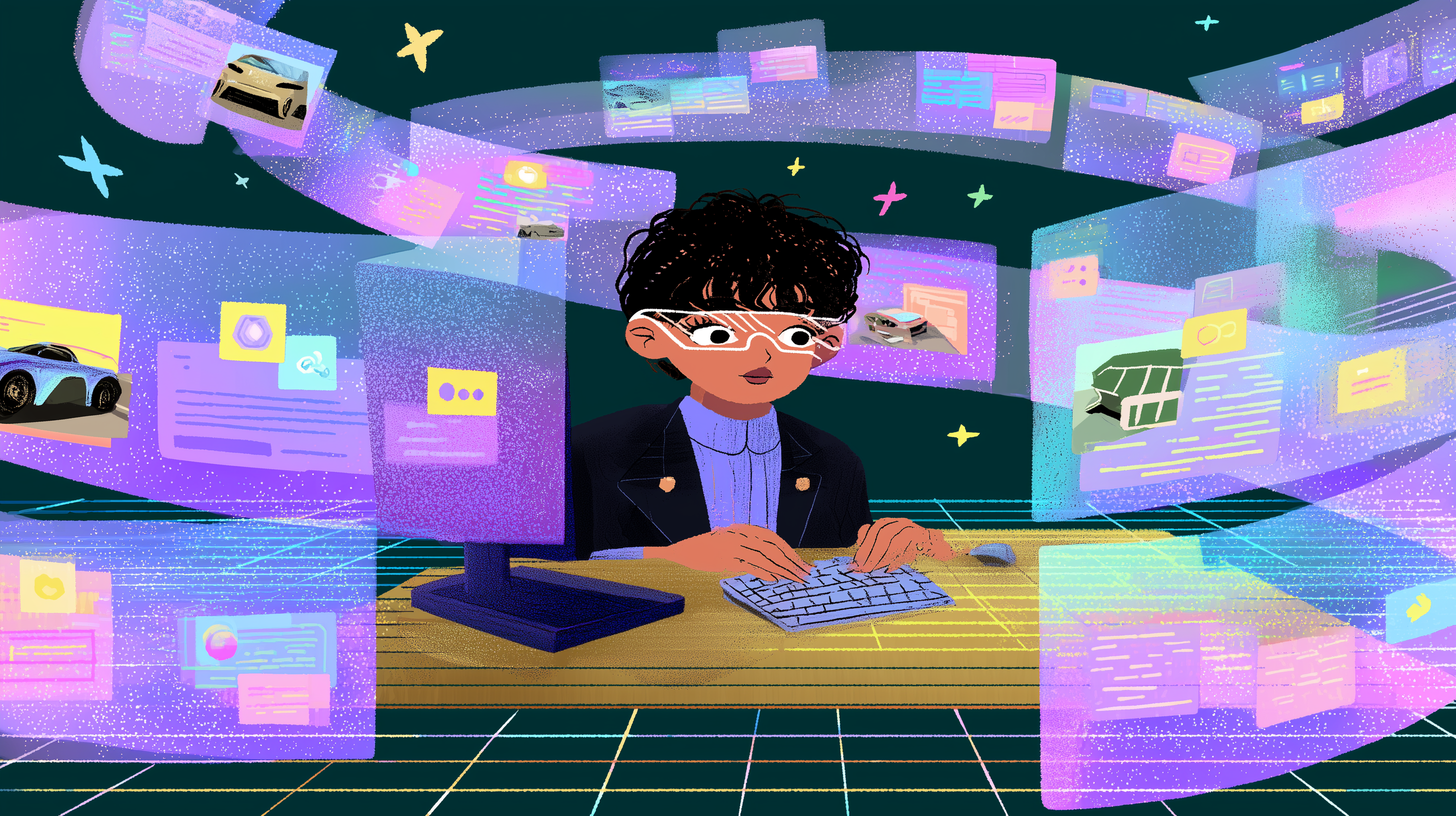 Confused boy at desk