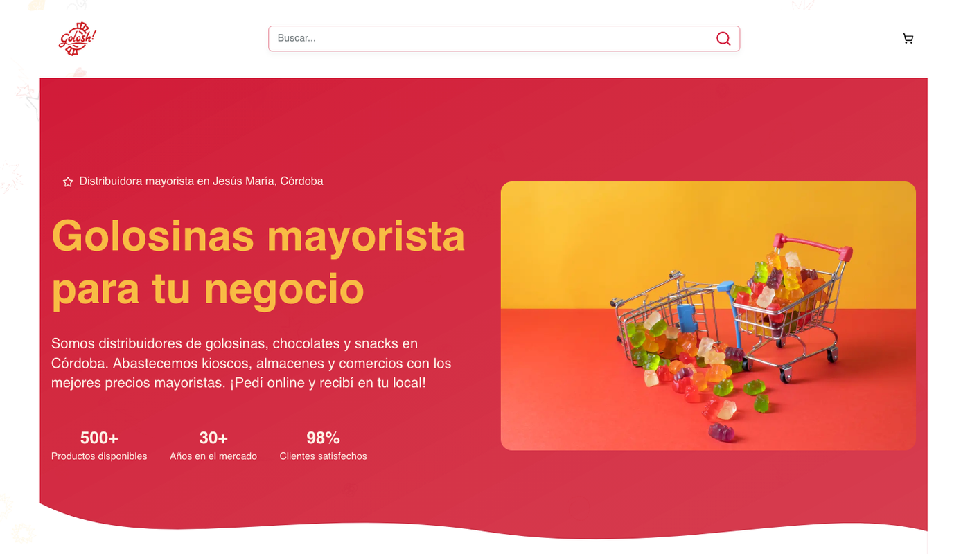 Sistema e-commerce B2B para distribuidora de golosinas.