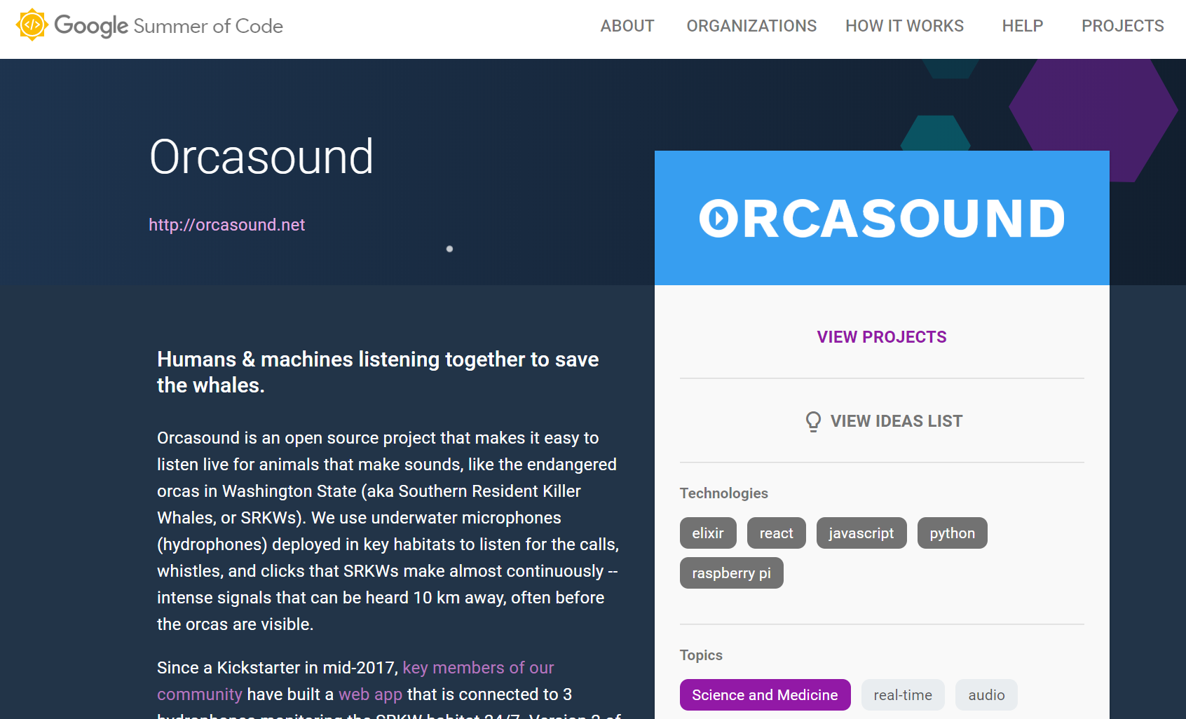 Orcasound becomes host for Google Summer of Code students