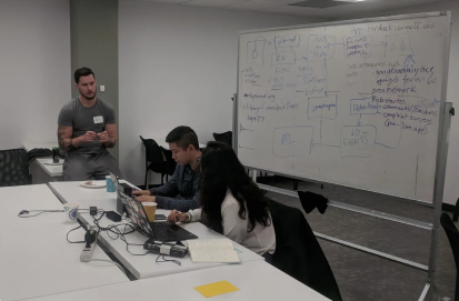Erika facilitating an early discussion of machine learning and the Orcadata repository.