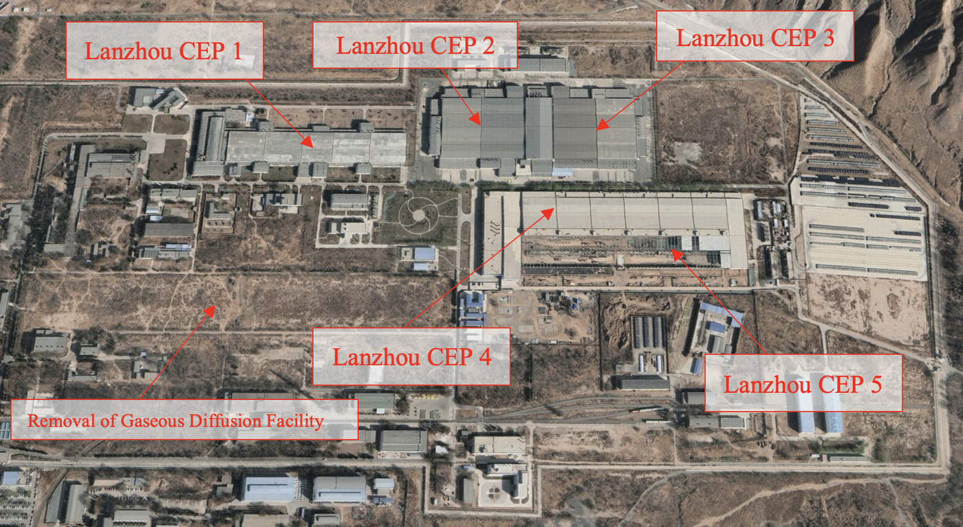 Satellite imagery of Lanzhou enrichment facility.
