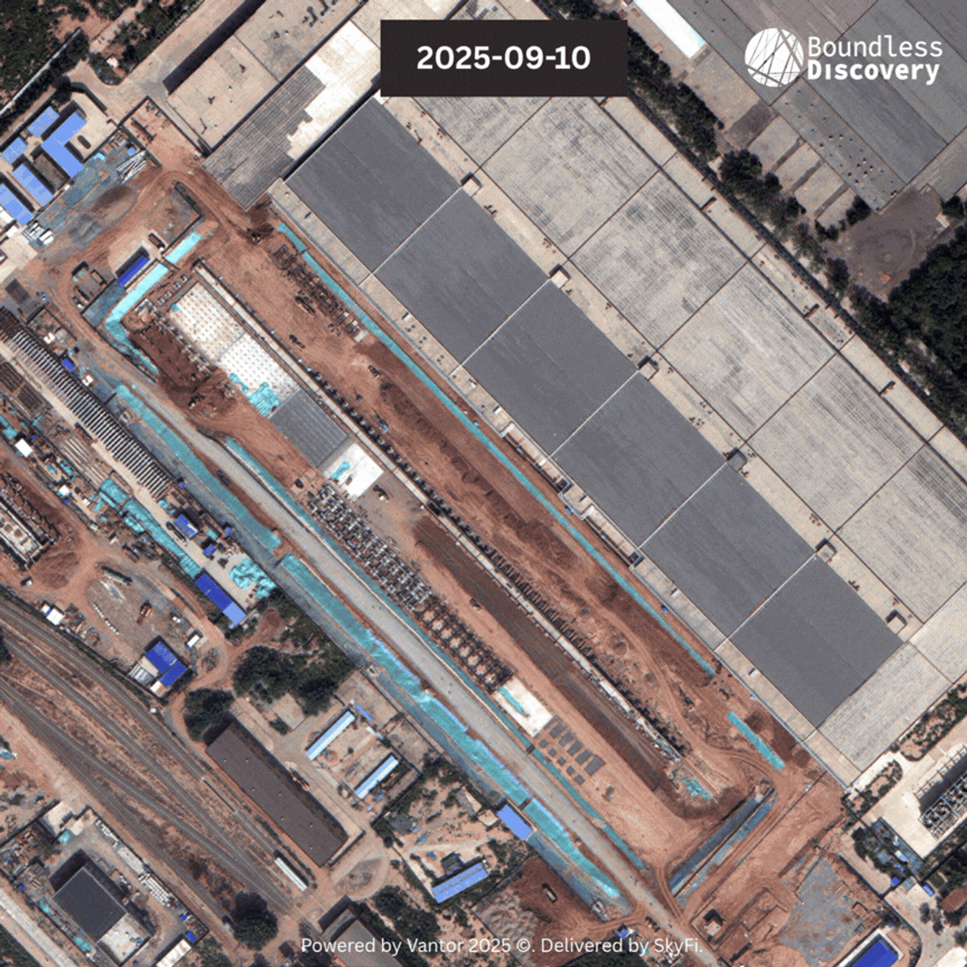 Satellite imagery of Lanzhou enrichment facility adding a new cascade.