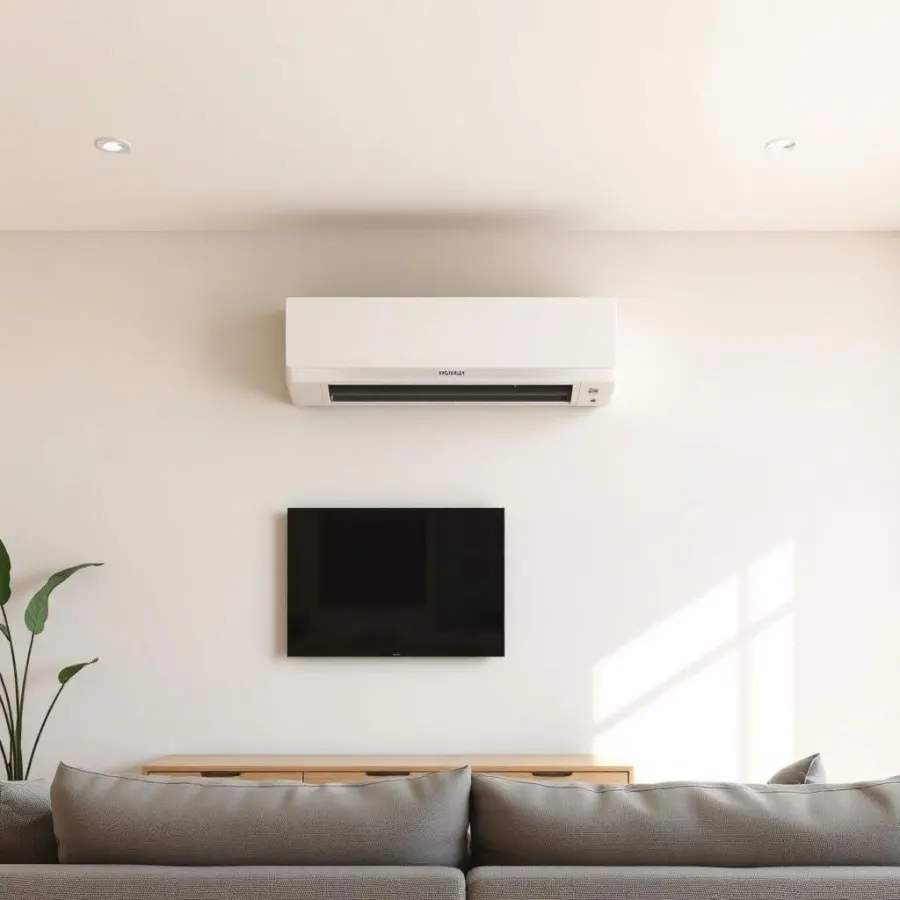 Ductless mini-split installed in a Philly row home