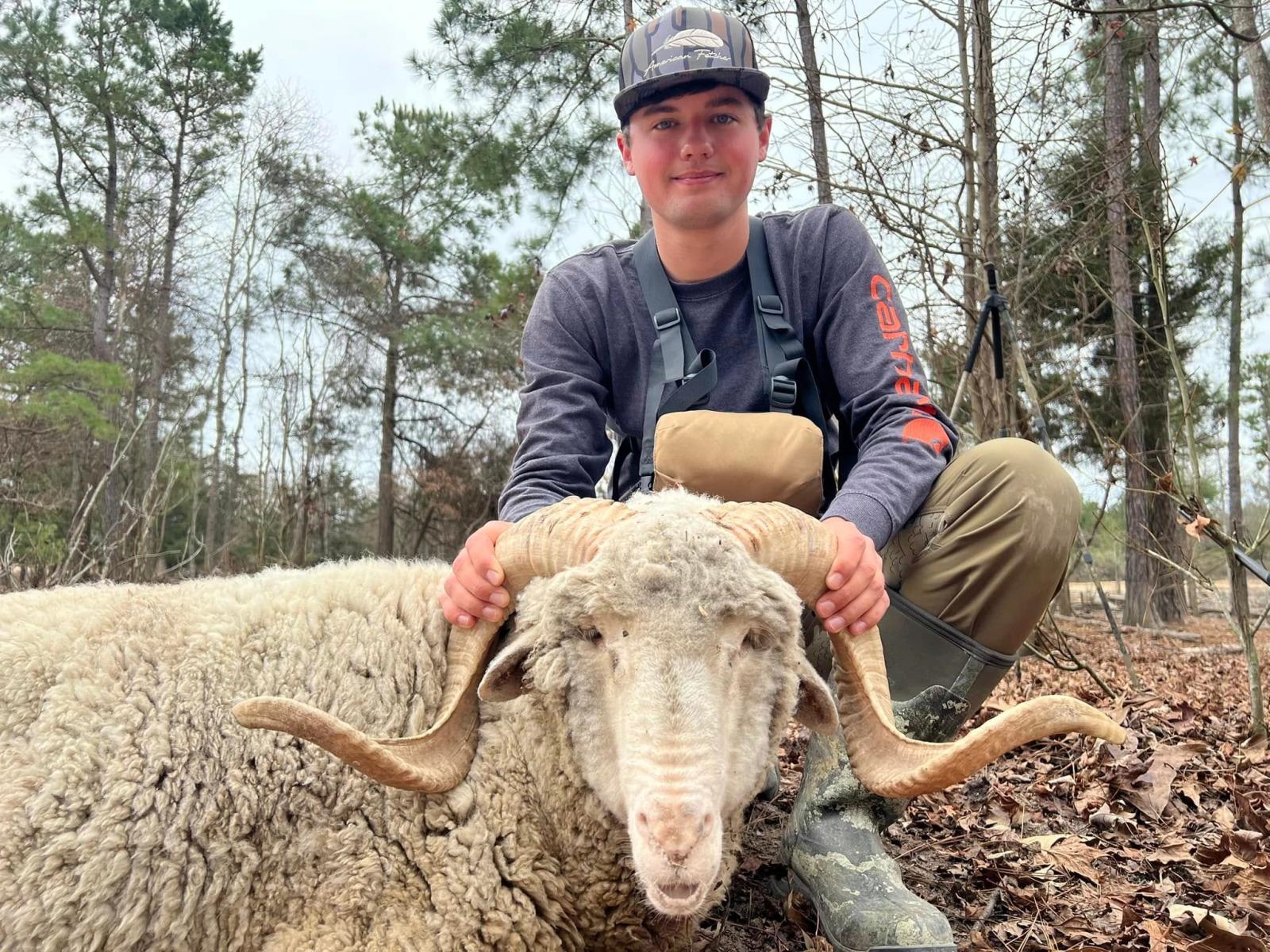 Ram Hunt Trophy at Boggy Creek Outfitters in Bivins, Texas