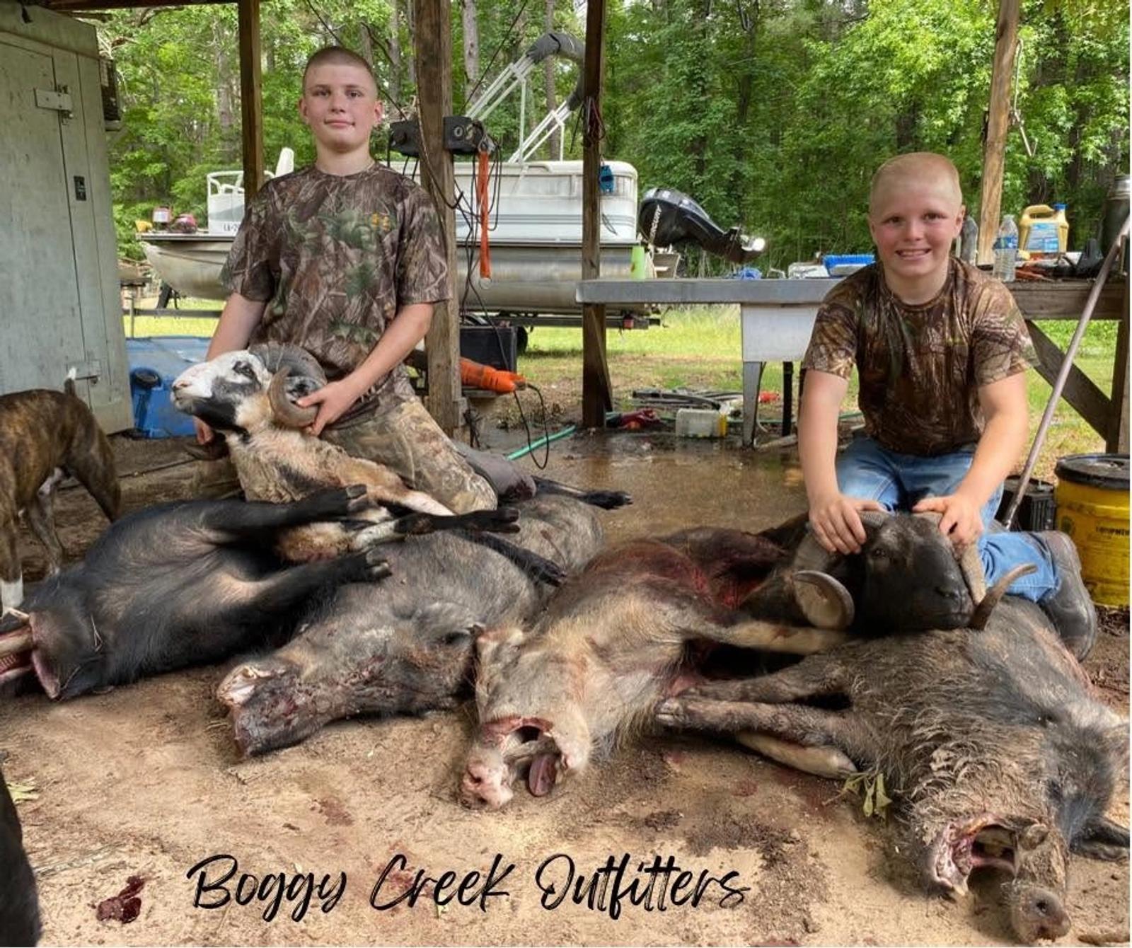 Youth Hog Hunt at Boggy Creek Outfitters in Bivins, Texas