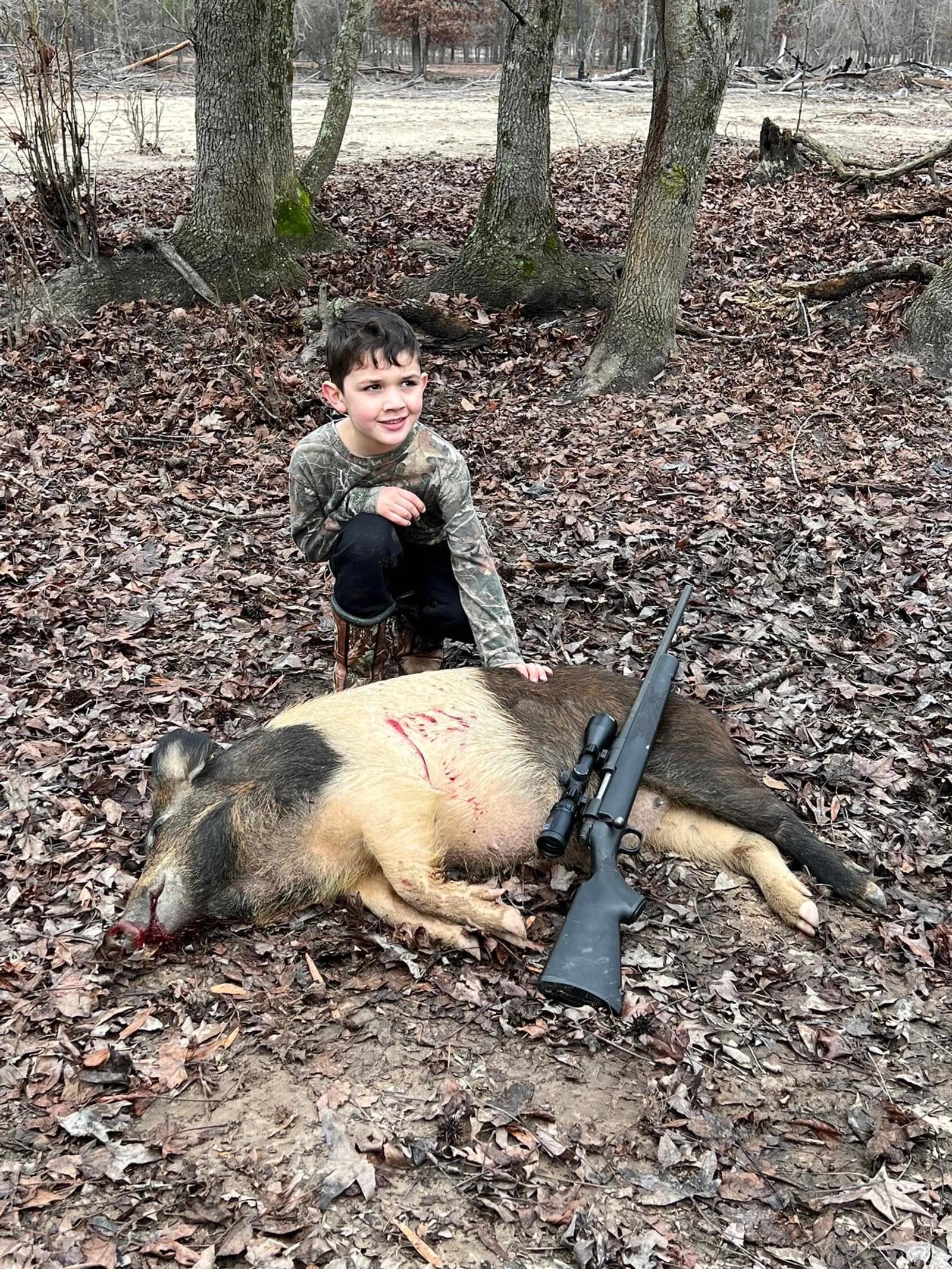 Youth Hog Hunt at Boggy Creek Outfitters in Bivins, Texas