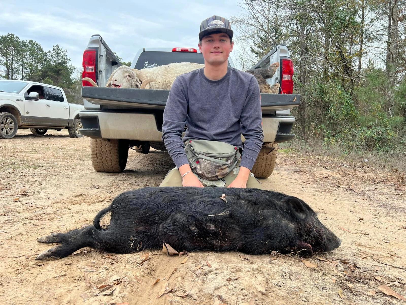 Hog Hunt Truck Harvest at Boggy Creek Outfitters in Bivins, Texas