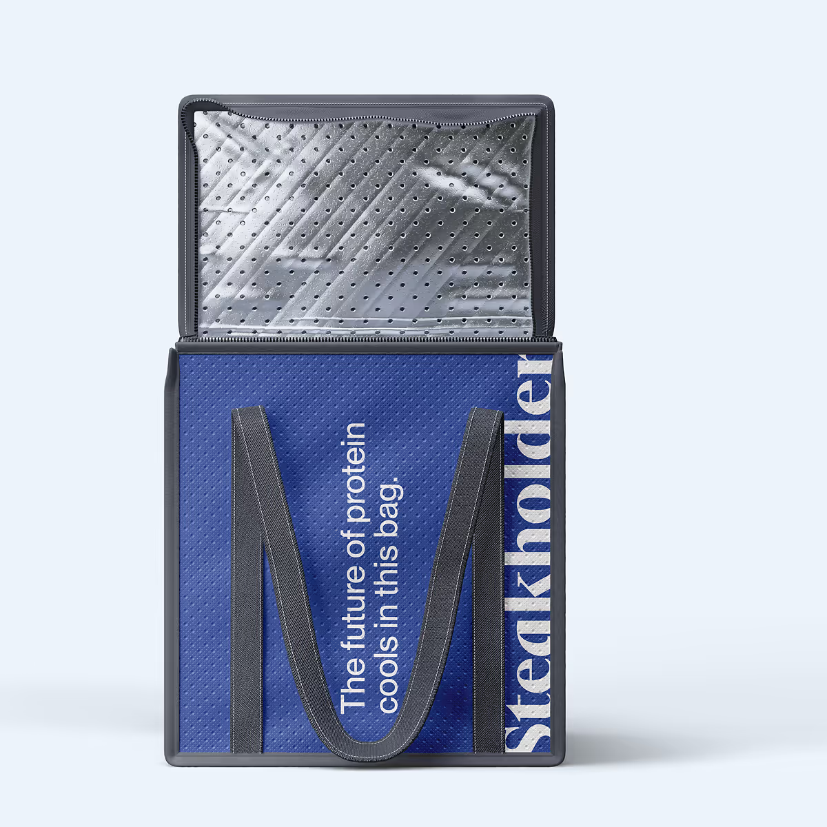 Steakholder cooling fridge design with the brand identity applied.