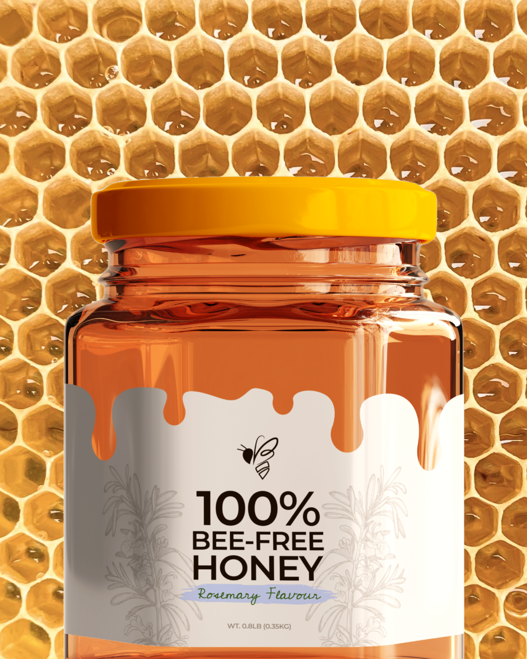 Bee-io honey jar with packaging and label designed by VX.STUDIO.