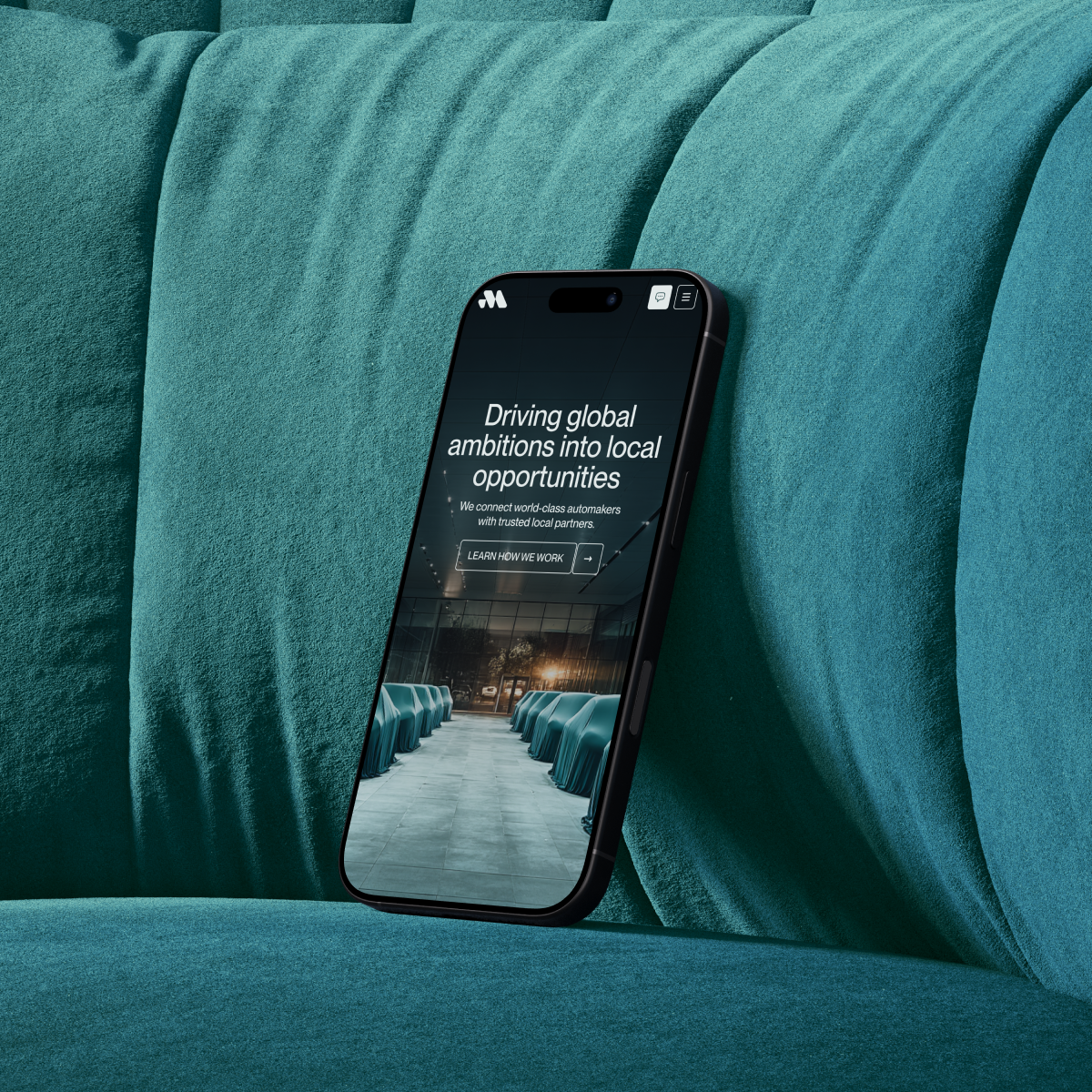 Maxwell International homepage on mobile.