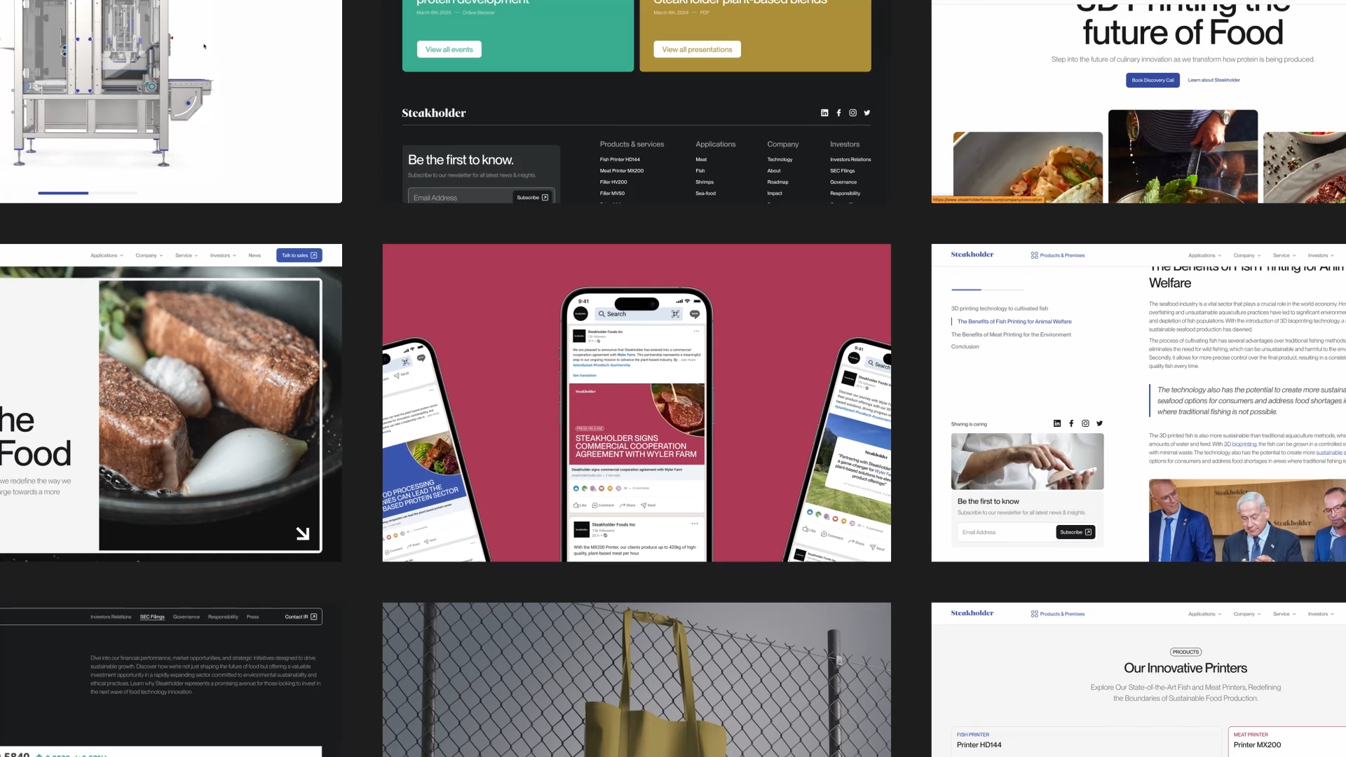 Steakholder website and LinkedIn content created by VX.STUDIO as part of an organic marketing engagement.