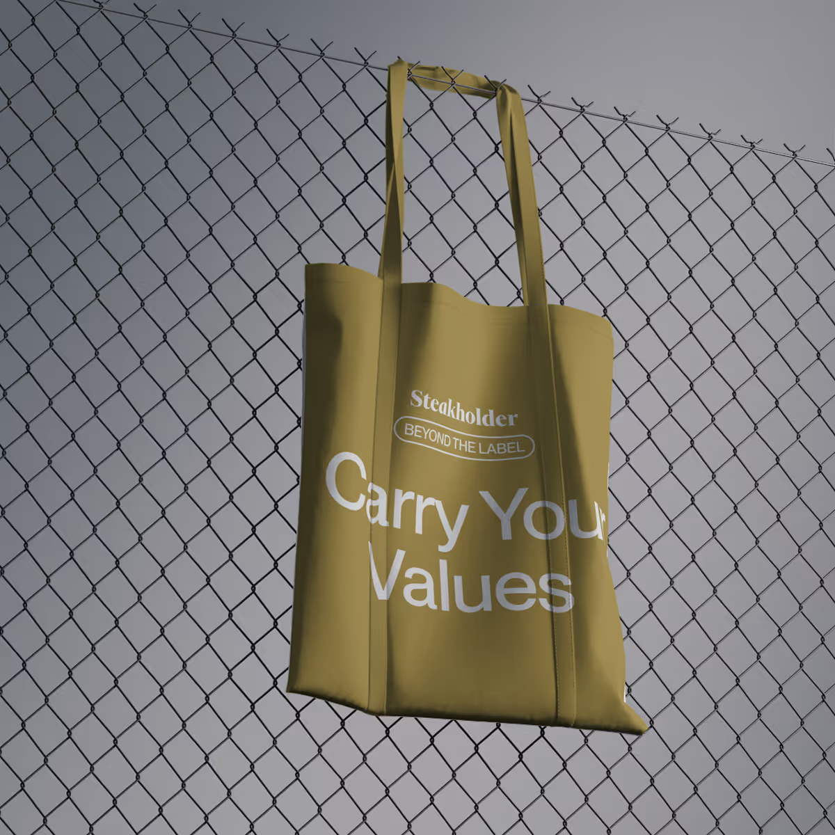 Steakholder branded bag featuring the logo and brand identity.