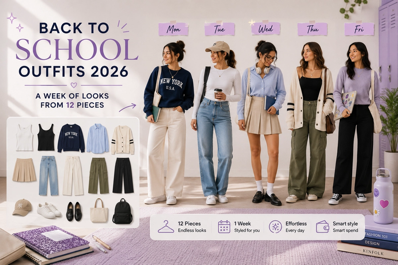 Back to School Outfits: 12 Pieces, 5 Days