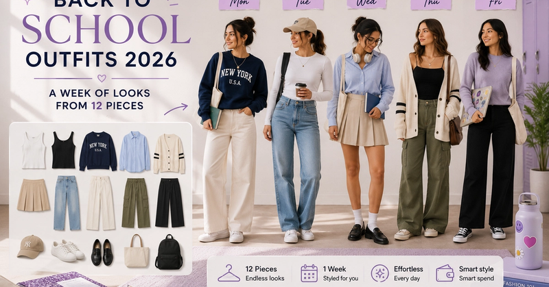 Back to School Outfits: 12 Pieces, 5 Days