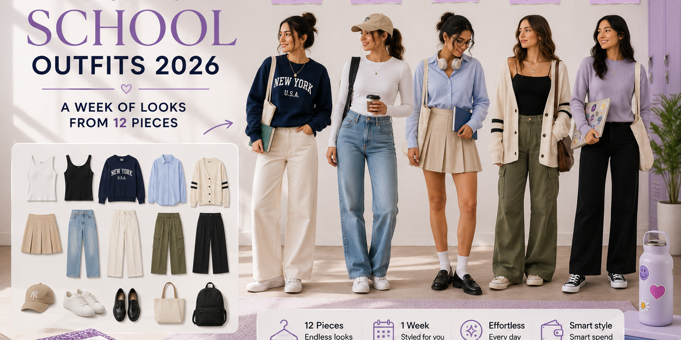 Back to School Outfits: 12 Pieces, 5 Days