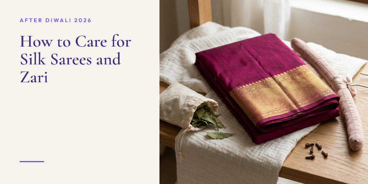 After Diwali: How to Clean, Store and Protect Silk Sarees and Zari for Wedding Season