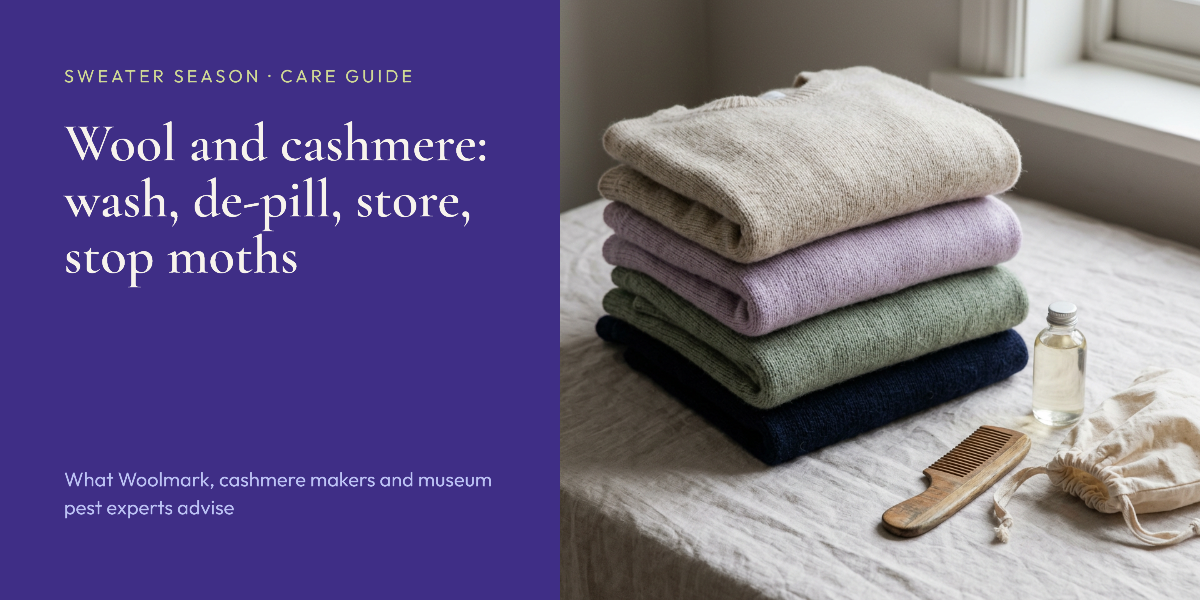 How to Care for Wool and Cashmere Sweaters: Wash, De-Pill, Store and Stop Moths