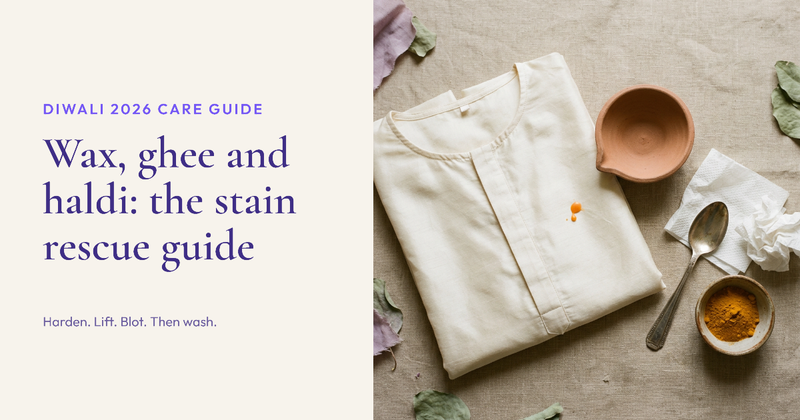 Diwali Stain Removal Guide 2026: Wax, Ghee, Haldi and Rangoli Colour on Festive Clothes