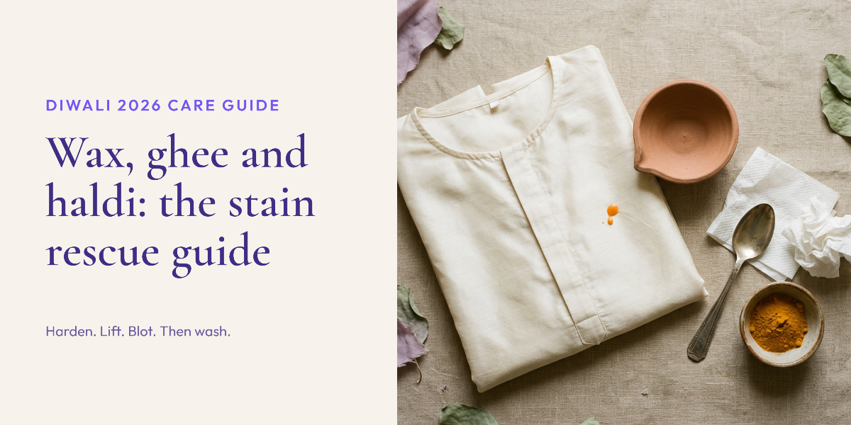 Diwali Stain Removal Guide 2026: Wax, Ghee, Haldi and Rangoli Colour on Festive Clothes