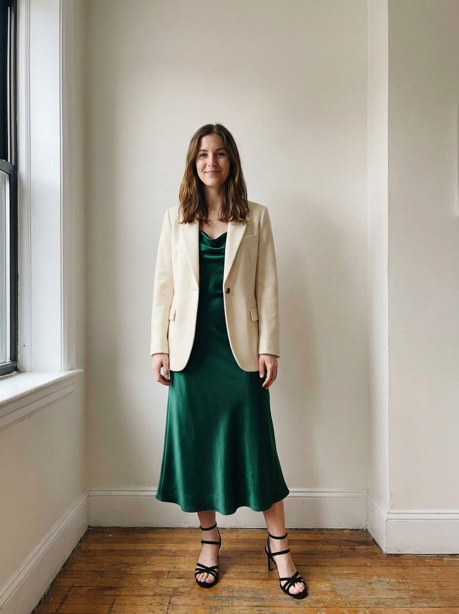 Shopper wearing the full look
