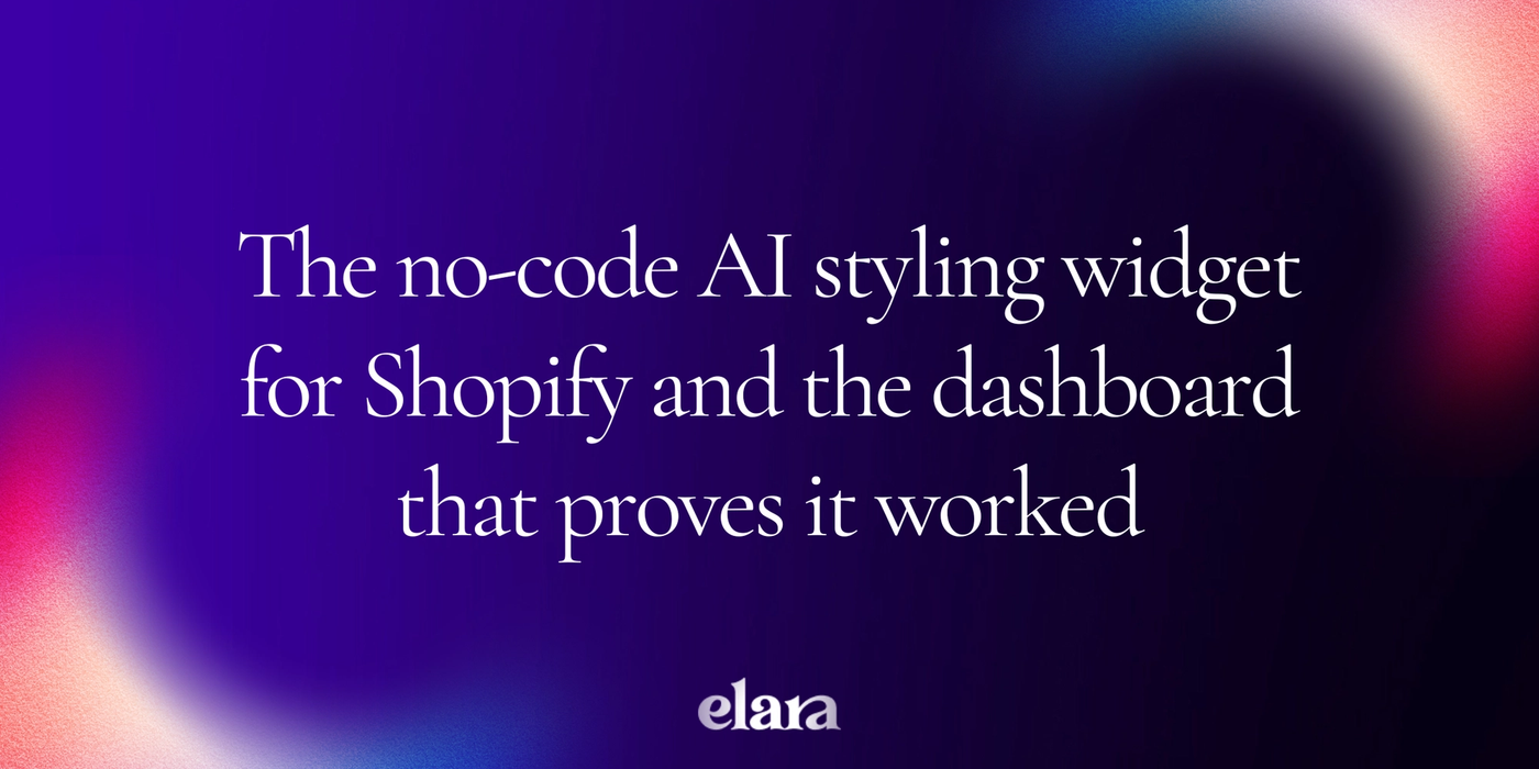 The no-code AI styling widget for Shopify and the dashboard that proves it worked