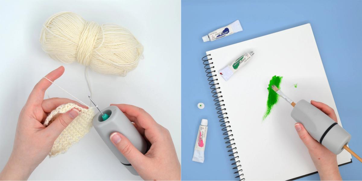 Brukt Active Wini for å få bedre grep om pensler, heklekroker med mer