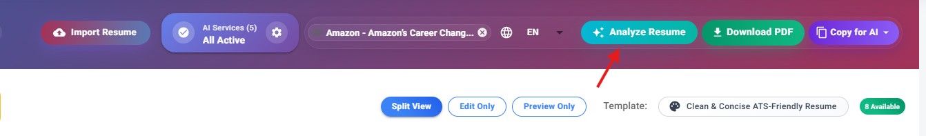 Jobstacky Resume Builder - Analyze Resume with or without Job Description - Gives ATS score
