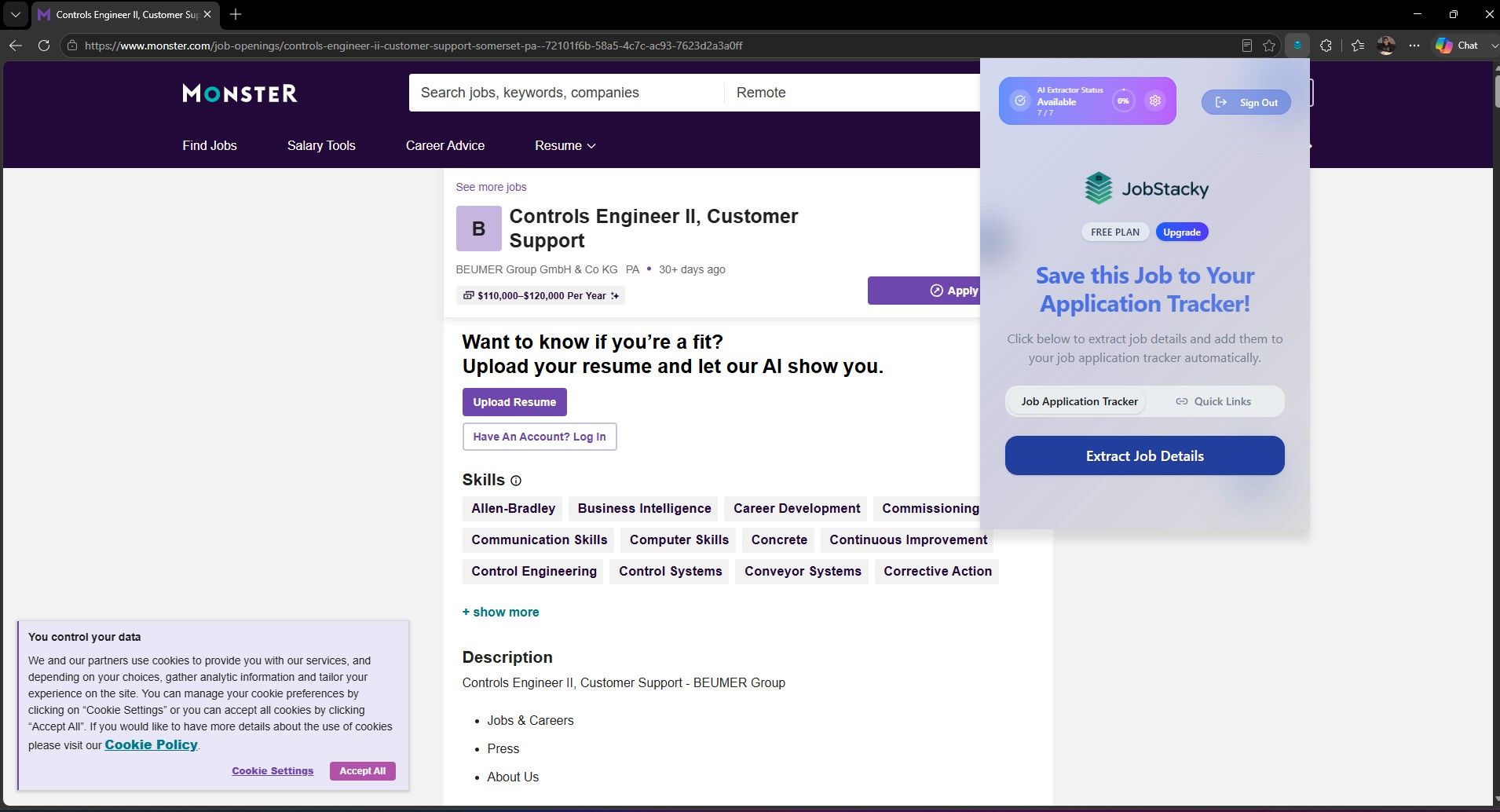 JobStacky Chrome Extension - Open Extension
