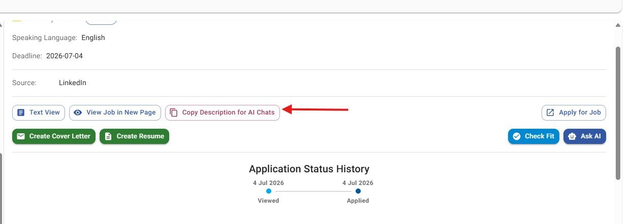 JobStacky Job Application - Copy Description for AI Chats
