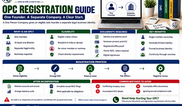 OPC Registration in India: Process, Documents, Cost and Compliance - Kar Sathi