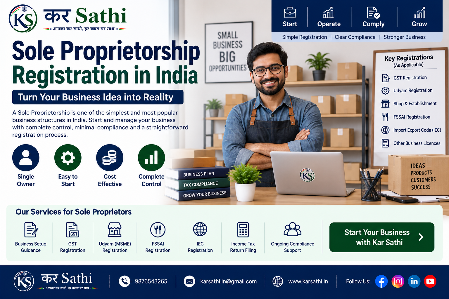 Sole Proprietorship Registration in India: A Complete Guide for Starting Your Business - Kar Sathi